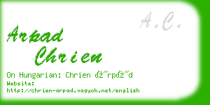 arpad chrien business card